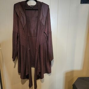 Diane Gilman Brown Hooded Cardigan